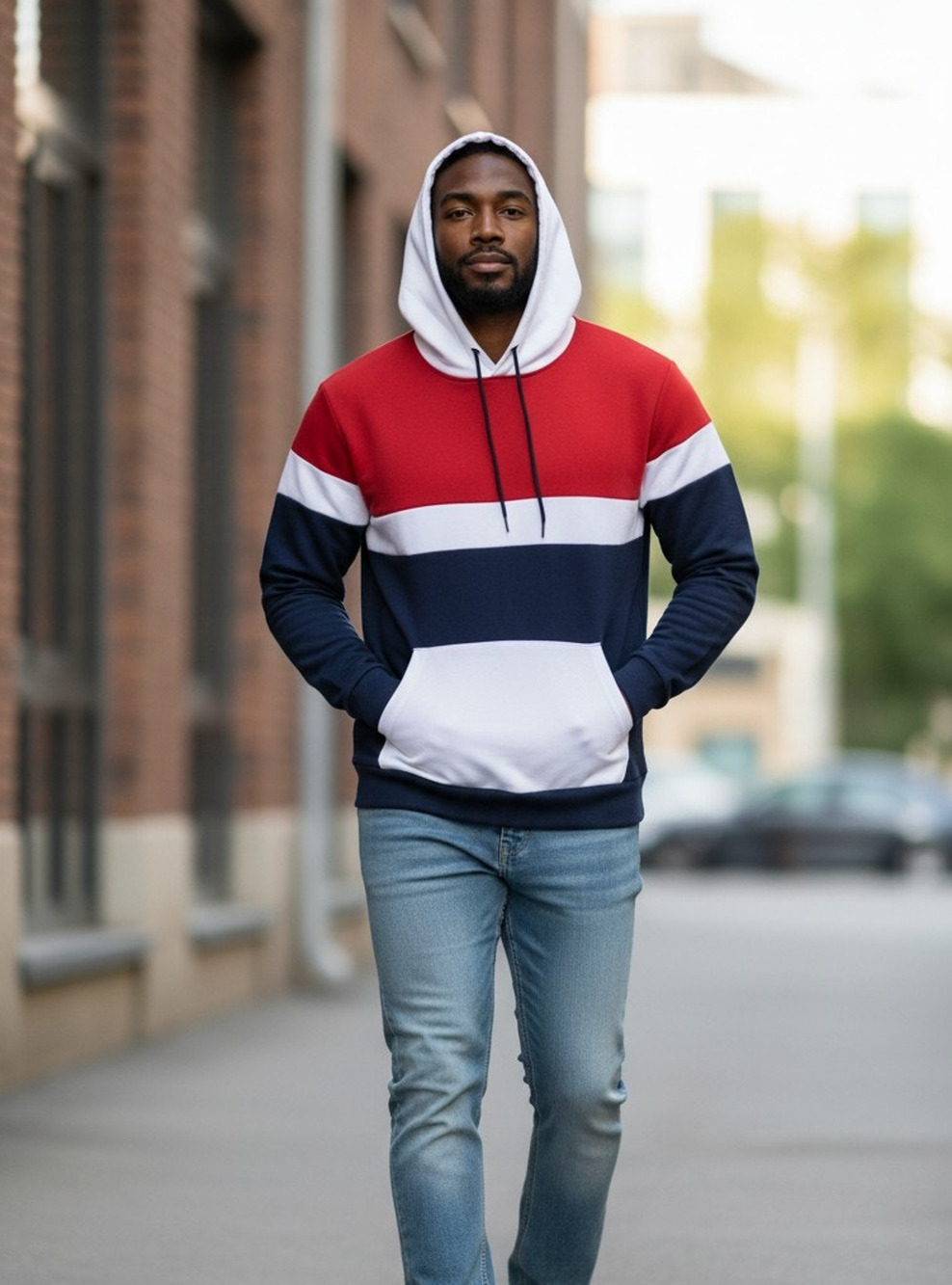 American Legacy Amongst Others Men's Hoodie Large Red White Blue Patriotic